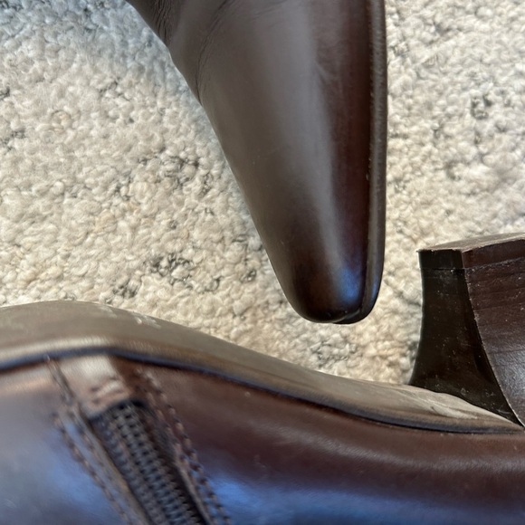 Amalfi by Rangoni leather 7.5 lux deep brown boots a symmetrical side zip - Picture 5 of 14